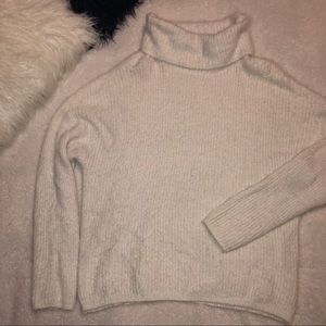 Cowl/Turtle Neck Fluffy Knit Sweater!